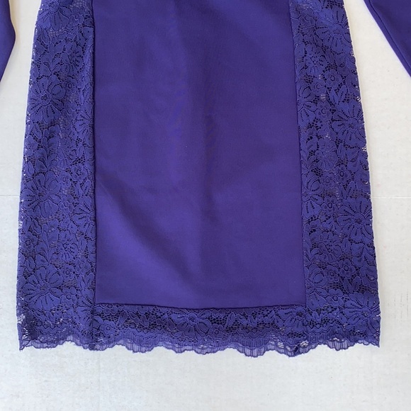 New GUESS BY MARCIANO Mauve Lace-Trim Dress SZ M - Picture 7 of 9